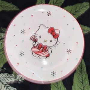 Hello Kitty candy cane Christmas ceramic plates